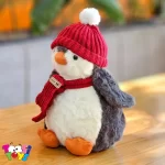 عروسک پنگوئن کلاه قرمز لاکچری