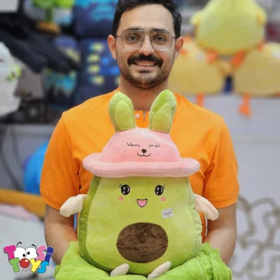 عروسک پتو بالشتی آووکادو کلاه خرگوشی