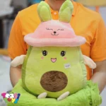 عروسک پتو بالشتی آووکادو کلاه خرگوشی