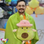 عروسک پتو بالشتی آووکادو کلاه خرگوشی