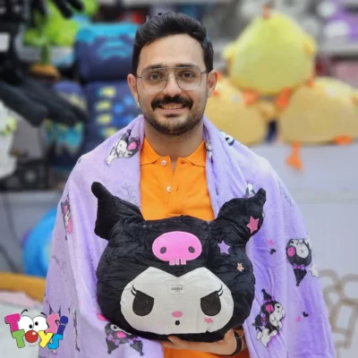 عروسک پتو بالشتی کله کرومی طرح دار