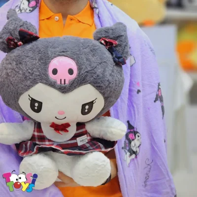 عروسک پتو بالشتی کرومی لباس چهارخونه